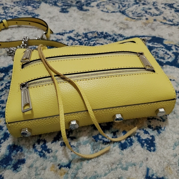 Rebecca Minkoff Mini 5 Zip Crossbody Hangbag Capri Yellow NWT $198 - Picture 7 of 13